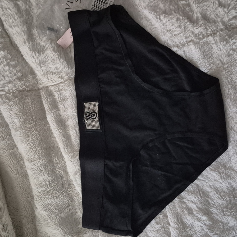 Victoria's Secret Black HIP HUGGER Logo Bikini